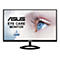 ASUS Eye Care Monitor. Nahaufnahme eines Auges im Monitor. Auf dem Monitor steht 'ASUS EYE CARE MONITOR' sowie ein Zertifizierungslogo.