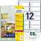  Avery® Zweckform Etiketten L4776REV, weerbestendig, verwijderbaar, printer-veilig, rechthoekig, polyester, mat wit, 240 stuks op 20 vel