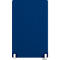 Cloison de bureau rectangulaire bleue avec pieds en métal.