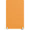 Élément d'insonorisation orange avec coins arrondis, pieds argentés.
