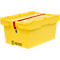  Conteneur pour produits dangereux SSI Schäfer, pour batteries lithium-ion seCon KMB-DH627 GGV, avec couvercle, L 600 x l 400 x H 307 mm, en polypropylène, jaune