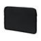 Schwarze Laptoptasche mit Reißverschluss, rechteckig, sauber verarbeitet.