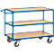  Fetra Etagewagen met 3 etages, L 1000 x B 600 mm, draagvermogen 300 kg, briljant blauw RAL 5007