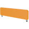 Orange desk divider with white sides and clamp feet.