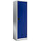  Garderobekast - B 600 x D 500 x H 1935 mm - cilinderslot - blank alu en gentiaanblauw - ons merk Schäfer Shop Select