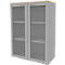  Glastürenschrank ARLON OFFICE, 3 Ordnerhöhen, Türen mit Rahmen, B 900 mm, Eiche-Dekor