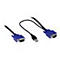 Drei Kabel mit blauen Steckern auf weiÃŸem Hintergrund.