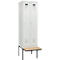  Kleiderspind C+P Evolo Plus, 2 Abteile à 300 mm Breite, schwebende Sitzbank, B 600 x T 815 x H 2120 mm, Zylinder, lichtgrau/lichtgrau