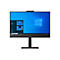 Ein schwarzer All-in-One-Computer mit Windows-Desktop, Kamera und Standfuß.