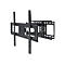 Schwarze TV-Wandhalterung, Metallkonstruktion, verschraubt und justierbar.