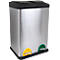  MSV poubelle en inox, 2 récipients de 20L chacun, mécanisme à pédale, poignée de transport, pour l'intérieur et l'extérieur, inox