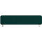 Coussin rectangulaire vert foncé avec des coins arrondis, reposant sur deux pieds en métal.