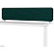 Cloison rectangulaire verte sur une table blanche. La table a un plateau rectangulaire clair et un cadre blanc.