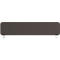 Banc marron rectangulaire avec coins arrondis, sur pieds blancs.