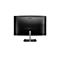 Vue arrière d'un moniteur noir. L'écran est sur un support argenté et possède des ports.