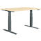  Schäfer Shop Genius Bureau MODENA FLEX, réglage électrique de la hauteur, rectangle, pied en T, L 1200 x P 800 mm, érable/anthracite