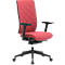  Siège de bureau WIKI, avec accoudoirs, dossier en tissu, structure en plastique, rouge foncé