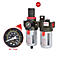 Luftfilter mit Manometer und Druckanzeige. Anzeige: 0,5 - 12 bar, 1/2 Zoll.