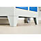 2-compartimentenkast, B 600 x H 1800 mm, cilinderslot, lichtgrijs/gentiaanblauw
