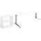 2-delige kantoormeubelset Schäfer Shop Select Login, bureau, B 1600 mm, wit/wit aluminium RAL 9006 + aanbouwmeubel 2OH in wit 