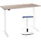 2-tlg. Büromöbel-Set, Home Office Schreibtisch, elektrisch höhenverstellbar, Eiche/weiß
