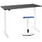 2-tlg. Büromöbel-Set, Home Office Schreibtisch, elektrisch höhenverstellbar, graphit/weiß