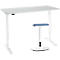 2-tlg. Büromöbel-Set, Home Office Schreibtisch, elektrisch höhenverstellbar, lichtgrau/weiß