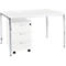 2-tlg. Büromöbel-Set, Home Office Tisch, weiss/chromsilber + Rollcontainer 333, weiss 