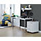 2-tlg. Büromöbel-Set, Home Office Tisch, weiss/chromsilber + Rollcontainer 333, weiss 