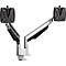 2-voudige monitorarm Novus CLU Duo C, tot 27″, tafelmodel, zwenk-/hoogteverstelbaar, zilver/antraciet