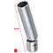 Eine silberne Steckschlüssel-Nuss. 92,0 mm lang. 3/8 Zoll und die Beschriftung KS TOOLS 911.3986 14mm