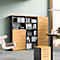 3-delige Agenda Home Office meubelset, 2 archiefkasten, B 800 mm en 1 archiefplank, B 450 mm, elk D 400 x H 1970 mm, grafiet/Groen eiken