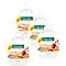 Quatre bouteilles de savon Palmolive. Inscription : Soin délicat. Lait d'amande et fleurs de lilas.