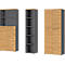 3-tlg. Büromöbelset Agenda Home, 2 Aktenschränke, B 800 mm und 1 Aktenregal, B 450 mm, jeweils T 400 x H 1970 mm, graphit/Grandson-Eiche