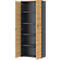 3-tlg. Büromöbelset Agenda Home, 2 Aktenschränke, B 800 mm und 1 Aktenregal, B 450 mm, jeweils T 400 x H 1970 mm, graphit/Grandson-Eiche