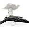 White and black ceiling projector mounted on a bracket. The Epson logo is visible.