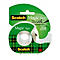 Rouleau de Scotch Magic Tape avec fond vert. Imprimé : Magic Tape, invisible, 19mm x 25m, logo Scotch.