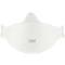 Masque respiratoire 3M blanc, avec logo 3M gris, bord cousu et zone du nez.