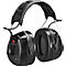 Zwarte 3M Peltor gehoorbeschermers. De oorschelpen zijn rond en gewatteerd. Een verstelbare hoofdband verbindt de twee schelpen.