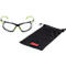 Schutzbrille mit grün-schwarzem Gestell und Etui mit 3M-Logo.