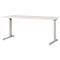 4-delige kantoormeubelset Profi 2.0, bureau/hoekcombinatie, incl. verrijdbare ladeblok met 4 laden, zilver/graphite/lichtgrijs