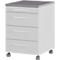 4-delige kantoormeubelset Profi 2.0, bureau/hoekcombinatie, incl. verrijdbare ladeblok met 4 laden, zilver/graphite/lichtgrijs