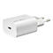 Weißer 4smarts USB-C Wandstecker mit EU-Stecker vor neutralem Hintergrund.