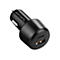 Schwarzer 4smarts Auto-Ladestecker für den Zigarettenanzünder mit USB-C und USB-A Anschluss.