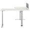 90° Winkeltisch mit Akustik-Tischtrennwand & Kabelführung, Memorymaster, elektrisch höhenverstellbar, T-Fuss, B 2000 x T 1600 mm, weiss