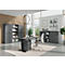 Aalborg archiefkast, 2 deuren, 4 legplanken, meubelglijders, spaanplaat met melamine coating, B 810 x D 400 x H 1970 mm, grafiet