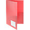 Aanbiedingsmap FolderSys, A4, 4 zakken, visitekaartzakje, polypropyleen, rood, 10 stuks