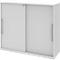 Aanbouwkast met schuifdeuren BARI, 4 legborden, slot, middenwand, B 1200 x D 430 x H 1117 mm, wit