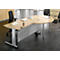 Aanbouwtafel, 3/4 cirkel, Ø 1400 mm, aanbouw rechts/links, esdoorn/blank aluminium