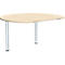 Aanbouwtafel ALICANTE, 2 steunpoten, B 1200 x D 1047 mm, met 2 steunpoten, in hoogte verstelbaar, esdoornpatroon